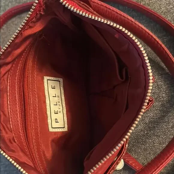 Pelle Studio Red Leather Crossbody Bag with Adjustable Strap Excellent condition - Picture 2 of 10